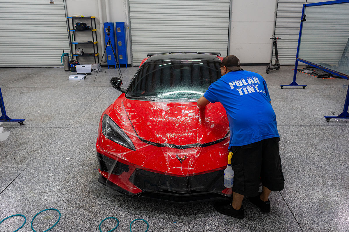 Henderson NV sports car with Full Front paint protection film covering hood fenders and bumper